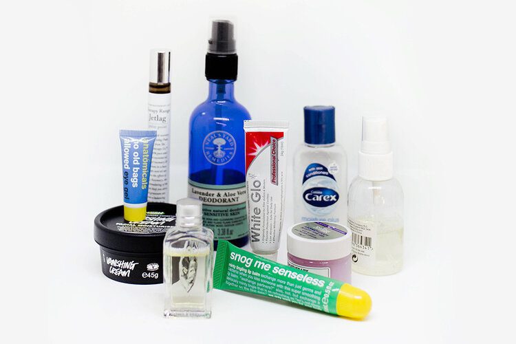 What’s in my travel bag (updated) 13 PFHPostcardsfromHawaiiTravelbagLiquids 1